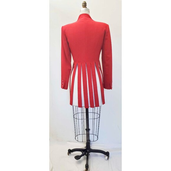 Sophie Sitbon Paris Womens Red Wool Finge Blazer Jacket Avant Gard COUTURE 38 - Picture 11 of 14